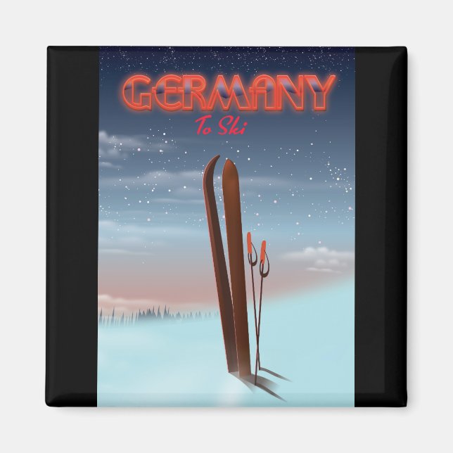 Germany Ice Ski travel poster Magnet (Front)