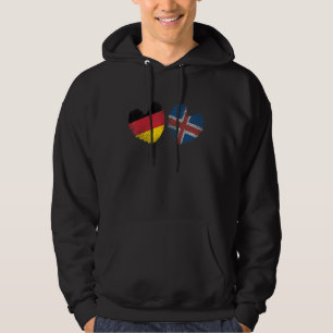 Germany Iceland Heart German Flag Icelander Flag H Hoodie