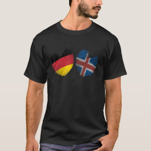 Germany Iceland Heart German Flag Icelander Flag H T-Shirt