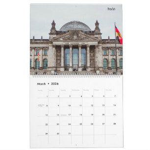 Germany in Pictures Two Page Large Calendar, White Calendar