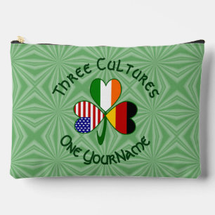 Germany Ireland USA Shamrock Personalised Text Accessory Pouch