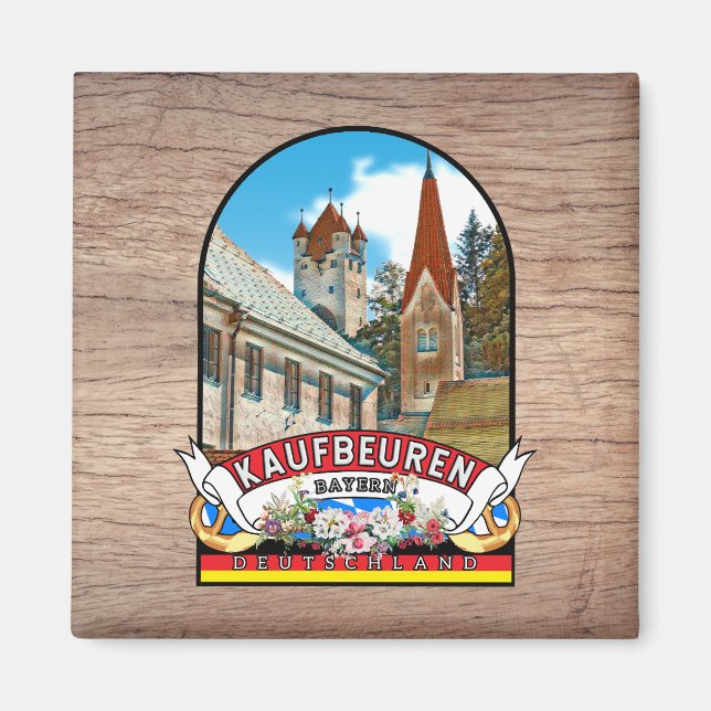 Germany Kaufbeuren Vintage souvenir Magnet (Front)