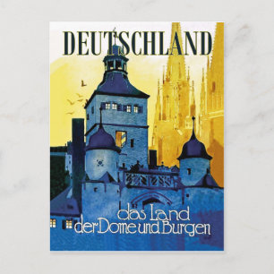 Germany, land of castles, vintage travel postcard