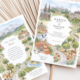 Germany Landmarks Wedding Invitation