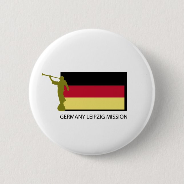 GERMANY LEIPZIG MISSION LDS CTR 6 CM ROUND BADGE (Front)