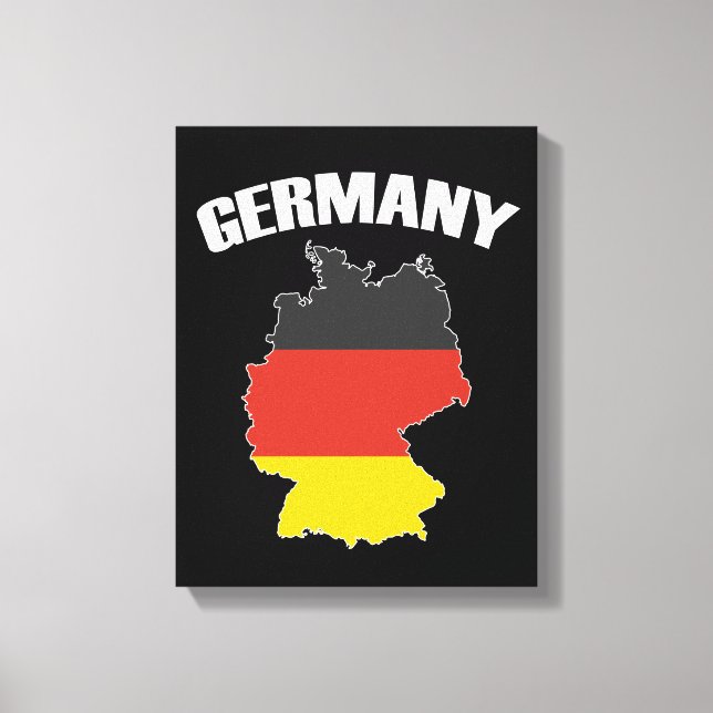 Germany Map - German Flag - Deutschland Travel Canvas Print (Front)
