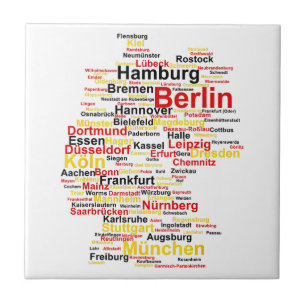 Germany Map Silhouette Towns Cities Flag Berlin Tr Tile