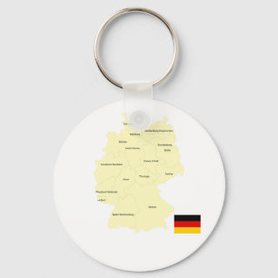 Germany Map with States and Capitals Key Ring