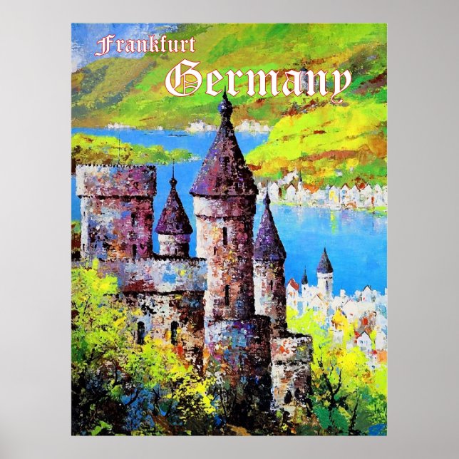Germany, medieval castle in Frankfurt, main river Poster (Front)