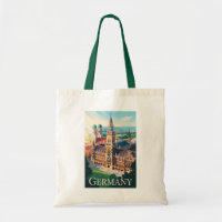 Germany Munich Illustration Travel Art Vintage