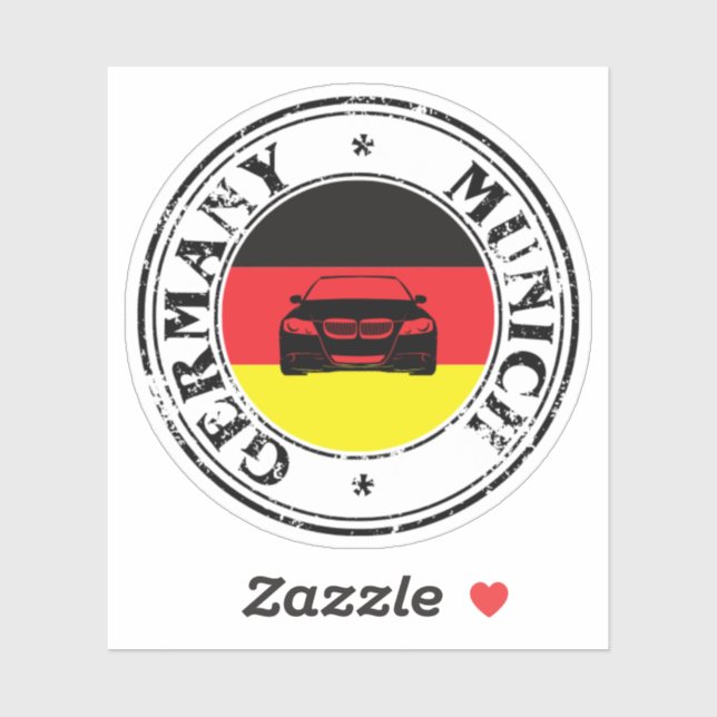 Germany Munich Seal Sticker Round Flag For Laptop. (Sheet)