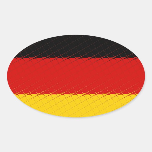 Germany National Flag Oval Sticker (Front)