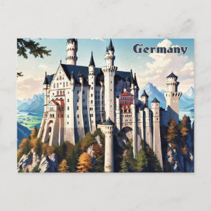 Germany Neuschwanstein Castle Postcard Vintage