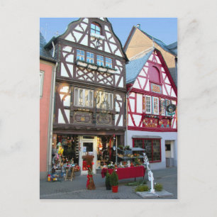 Germany, Rhineland, Rhens, halftimbered houses 7 Postcard