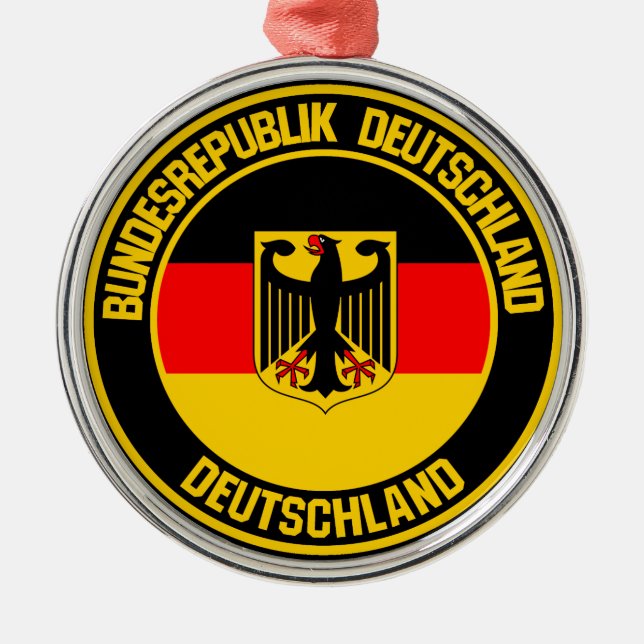 Germany Round Emblem Metal Tree Decoration (Front)