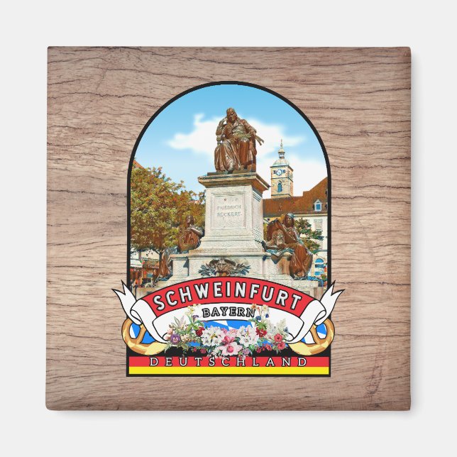 Germany Schweinfurt Vintage souvenir Magnet (Front)
