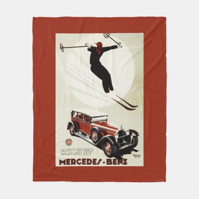Germany - Skier Jumping Fleece Blanket (Front)