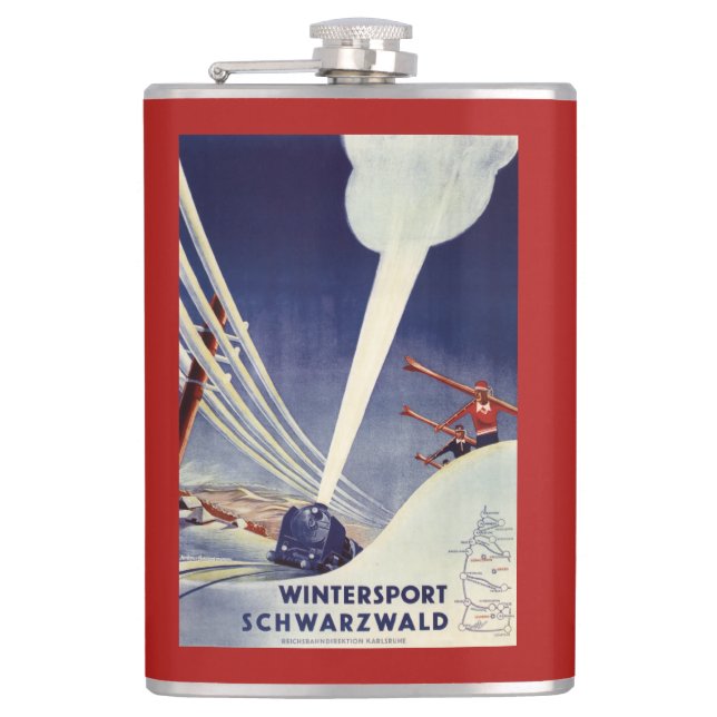 Germany - Skiing in the Black Forest Hip Flask (Front)
