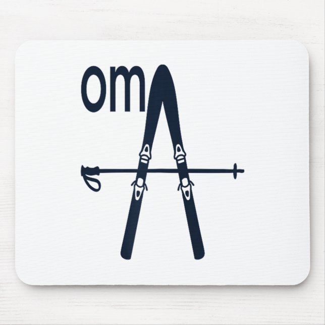Germany skiing skier oma german grandma  mouse pad (Front)