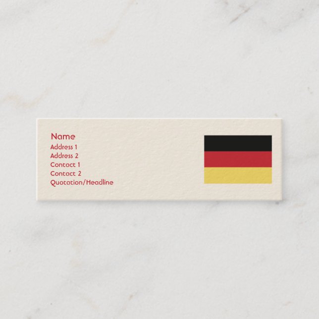 Germany - Skinny Mini Business Card (Front)