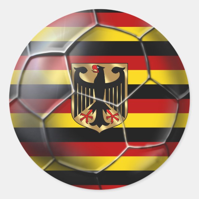 Germany Soccer flag striped soccer ball gifts Classic Round Sticker (Front)