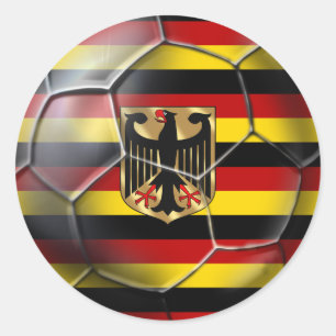 Germany Soccer flag striped soccer ball gifts Classic Round Sticker