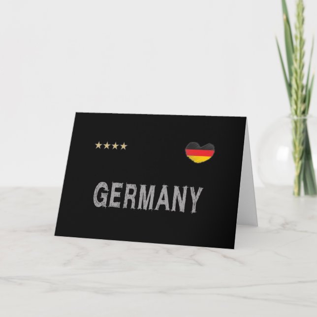 Germany Soccer Football Fan Shirt Heart Card (Front)