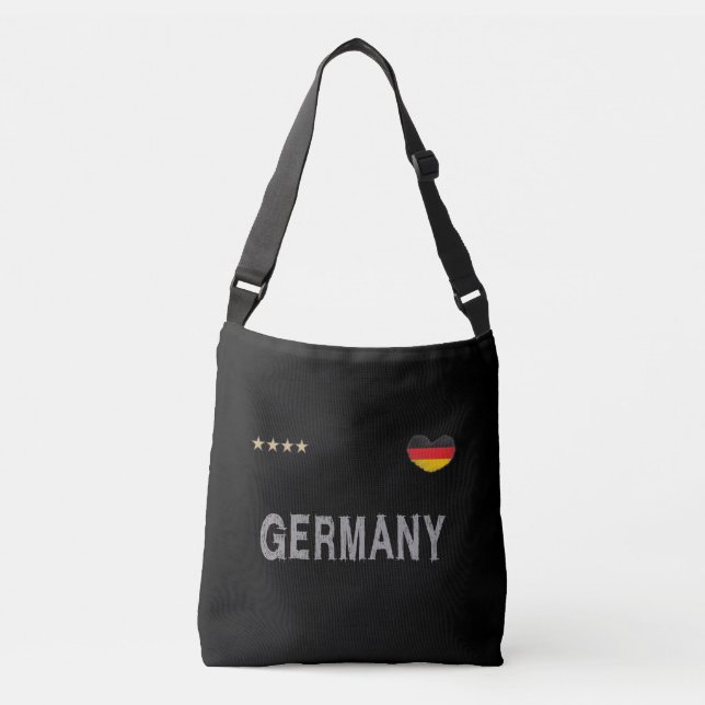 Germany Soccer Football Fan Shirt Heart Crossbody Bag (Front)