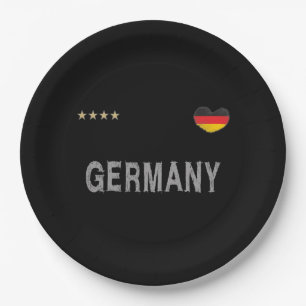 Germany Soccer Football Fan Shirt Heart Paper Plate