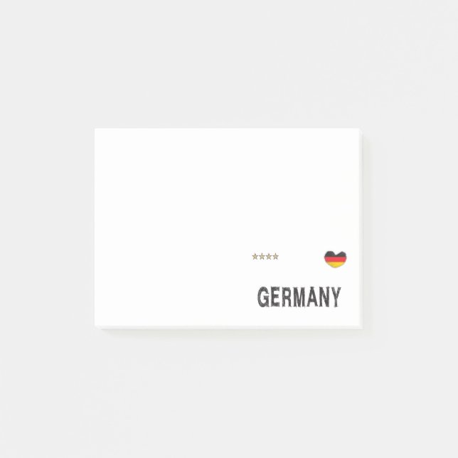 Germany Soccer Football Fan Shirt Heart Post-it Notes (Front)