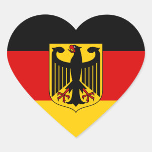 Germany Sticker, Heart, Patriotic German Flag Heart Sticker