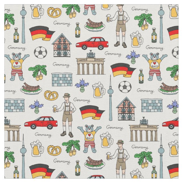 Germany | Symbols Pattern Fabric (Close Up)
