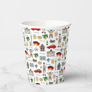 Germany Symbols Pattern Paper Cups