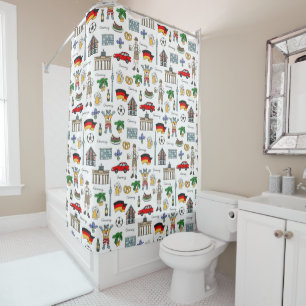 Germany   Symbols Pattern Shower Curtain
