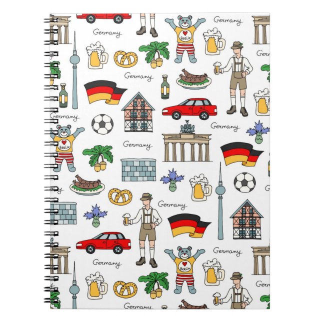 Germany | Symbols Pattern Spiral Notebook (Front)