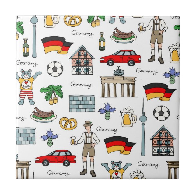 Germany | Symbols Pattern Tile (Front)
