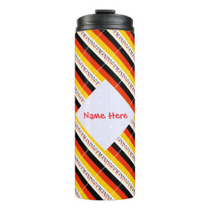 Germany Tiled Flag Personalised Thermal Tumbler