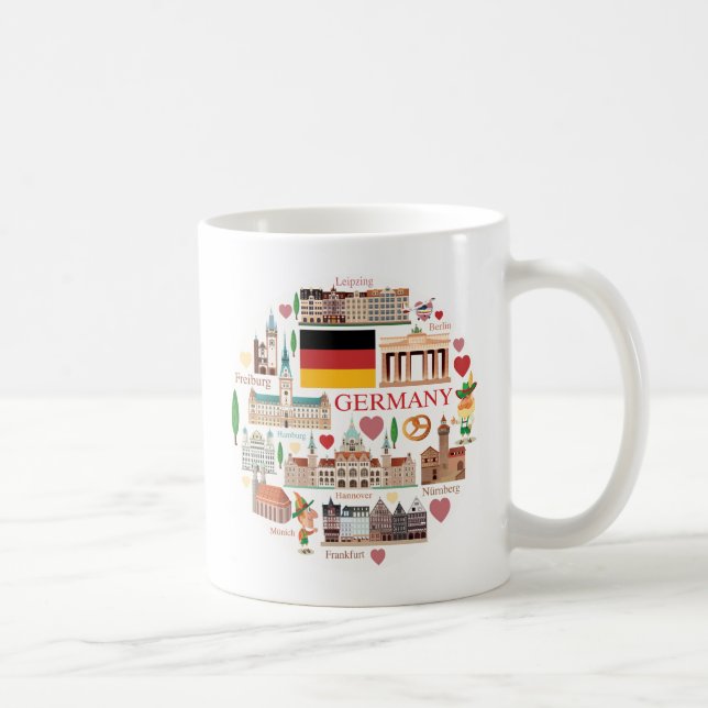 Germany Travel Icons Coffee Mug (Right)
