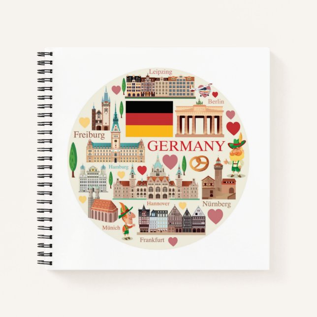 Germany Travel Icons Notebook (Front)