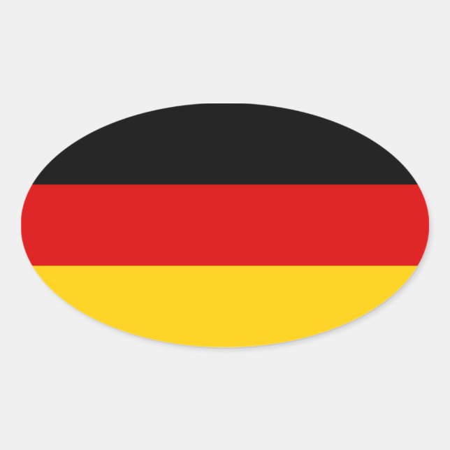Germany Tricolor Oval Sticker (Front)