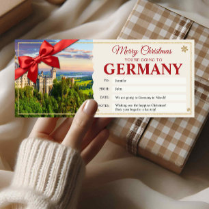 Germany Trip Christmas Reveal Gift Ticket Card