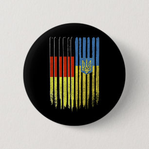 Germany Ukraine German Ukrainian Flag Trident  6 Cm Round Badge