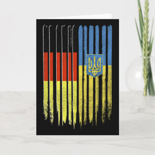 Germany Ukraine German Ukrainian Flag Trident  Card