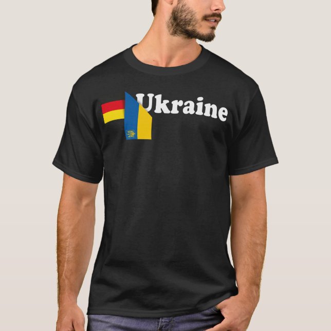 Germany Ukraine Tryzub Flag T-Shirt (Front)