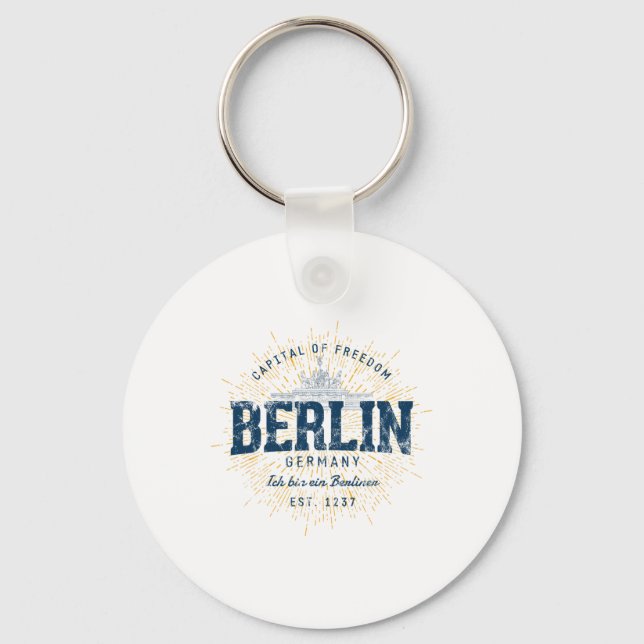 Germany Vacation Souvenir Vintage Berlin  Key Ring (Front)