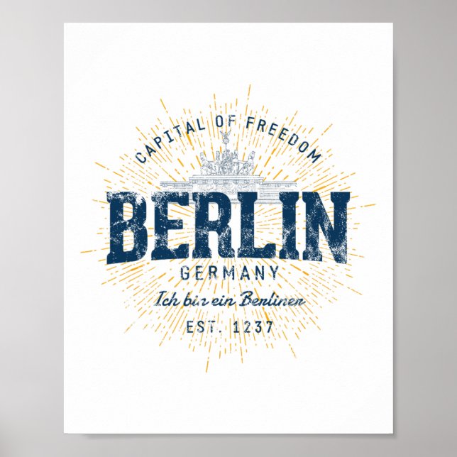 Germany Vacation Souvenir Vintage Berlin  Poster (Front)