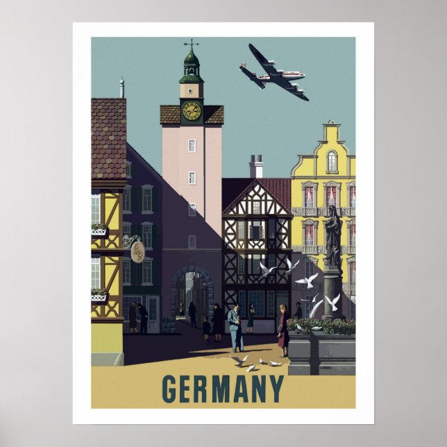 Germany, vintage airline poster (Front)