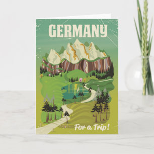 Germany vintage style travel poster holiday card