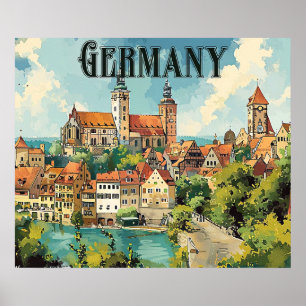 Germany vintage travel poster