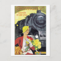 Germany Wants to See You Vintage Travel Poster